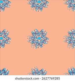 flores e folhas de arte digital têxtil
