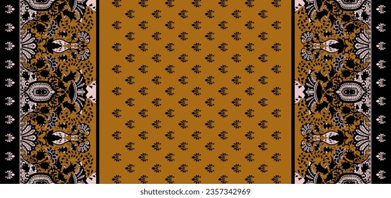 Textile Digital Baroque Border Motif Design Illustration Kunstwerk für den Stoffdruck Für digitale Malerei.Design für Cover, Stoff, Textilien, Packpapier Abstrakte Vintage Wallpaper und Geschenkkarte etc.