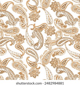 Textile Digital Design Stoff Print Bildschirmhintergrund Stock Shirt Design, Paisley Pattern. Nahtloser asiatischer Textilhintergrund