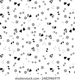 Textile Digital Design Fabric Print Wallpaper Stock shirt design,Seamless pattern with black hearts for web, print, wallpaper, fashion fabric, textile design, background for invitation card or holiday