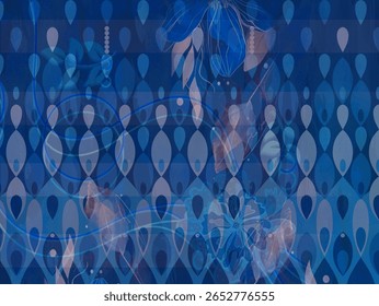Um desenho digital têxtil artesanal arte abstrata estilo vintage tradicional tatuador paredes texturizadas motivo gramíneas ornamentais e mulheres Indiana bordas padrão clássico conjunto de papéis de parede damasco 