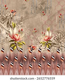 A textile digital design handmade artwork abstract vintage style traditional tattoo artist textured walls motif ornamental grasses and women Indiana borders classical pattern set of damask wallpapers 