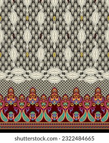Textile digital design Leopard animal skin abstract seamless motif pattern illustration. Fabric texture fur leather of wild safari jaguar panther. Abstract vintage print on fabric.
