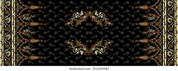 Textile digital design motif front back and dupatta print on fabric 