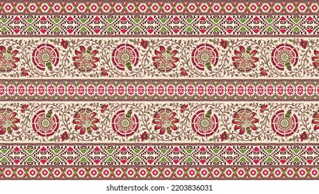 Textile digital design motif pattern hand made artwork suitable for women cloth designs front back and duppata print.Abstract shaps pattern carpet barouqe Paisley ornament demask border Mughal pattern