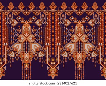 Patrón de motivos de diseño digital textil Nuevo modelo de arte tribal dibujado a mano elementos de diseño borde composición de fondo de pared y tarjeta de regalo 