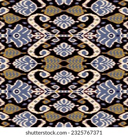 Textile digital design motif pattern traditional thai baroque ornament border print on fabric 
