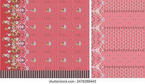 Textile digital design motif pattern décor hand made artwork for women cloth front back and dupatta print elements of frame gift card wallpaper border abstract baroque ornament paisley rugs ethnic etc