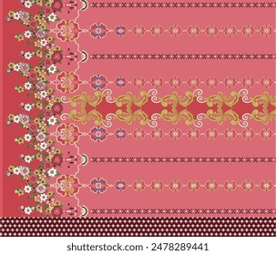 Textile digital design motif pattern décor hand made artwork for women cloth front back and dupatta print elements of frame gift card wallpaper border abstract baroque ornament paisley rugs ethnic etc