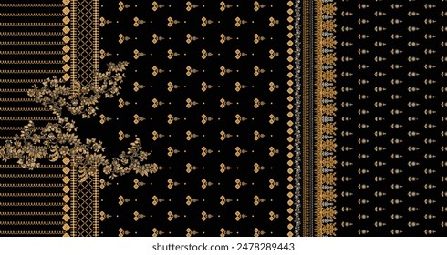Textile digital design motif pattern décor hand made artwork for women cloth front back and dupatta print elements of frame gift card wallpaper border abstract baroque ornament paisley rugs ethnic etc