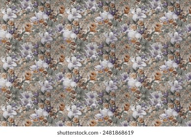 Textile digital design motif pattern hand made artwork suitable for women cloth designs  and dupatta print. Abstract shapes pattern carpet baroque Paisley ornament demask border.