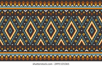Diseño digital textil patrón de motivos frontera étnica Paisley de Mughal forma abstracta de adornos geométricos barrocos damasco adecuado para las mujeres diseños de tela de la parte posterior delantera y la industria textil de impresión de dupata.
