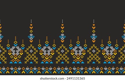 Textile digital design motif pattern ethnic border Mughal paisley abstract shape of baroque geometric ornaments damask suitable for women cloth designs front back and dupata print textile industry.