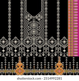 Têxtil design digital design padrão de decoração borda ikat tapete étnico tradicional Mão barroca de Mughal paisley feita arte para mulheres roupas frente para trás e impressão digital dupatta em tecido têxtil etc.