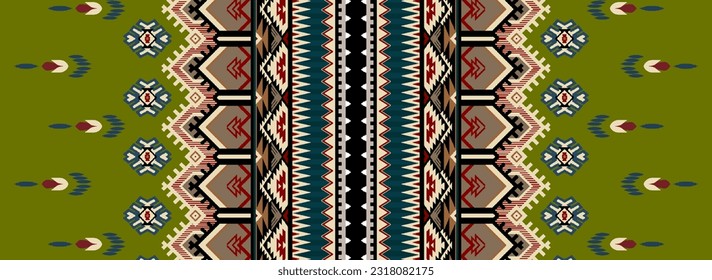 Textile digital design motif patterns ikat rugs paisley abstract vintage print on fabric.