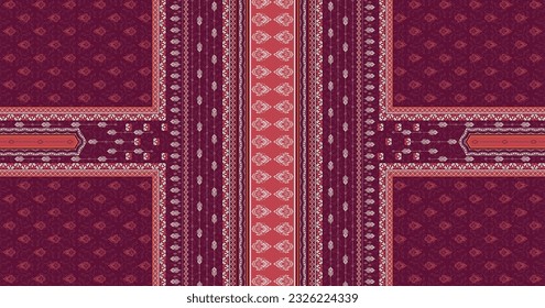 Textile Digital design motif patterns ornament ikat ethnic baroque handmade artwork abstract pattern decor retro style flower details suitable for women cloth print on fabric