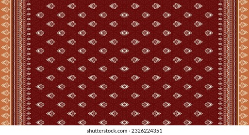 Textile Digital design motif patterns ornament ikat ethnic baroque handmade artwork abstract pattern decor retro style flower details suitable for women cloth print on fabric