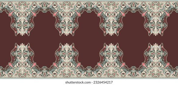 Textile digital design motif patterns ikat rugs paisley abstract vintage front back and dupatta print on fabric.