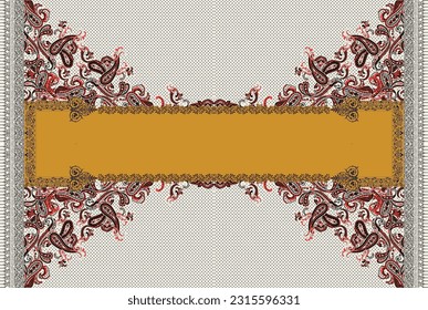 Textile digital design pattern motifs handmade drown print on fabric 