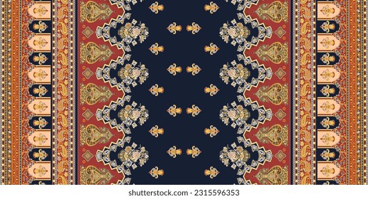Textile digital design pattern motifs handmade drown print on fabric 