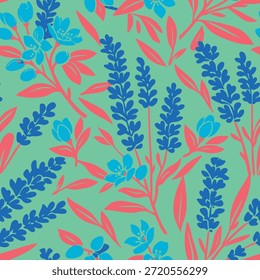 Textile digital flower seamless digital print design. Vector illustration