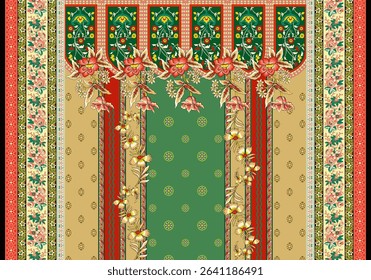 Textile digital ikat ethnic group background design Indiana border classical texture motif flowers retro Daman beautiful and handmade article abstract painting vintage style of damask wallpaper etc.