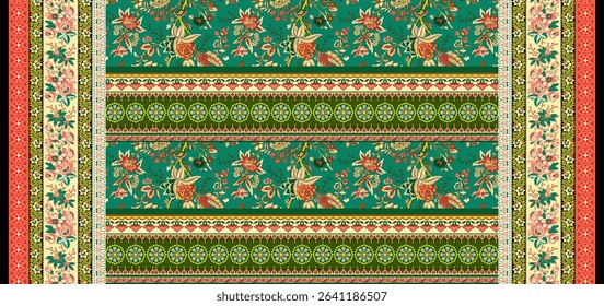 Textile digital ikat ethnic group background design Indiana border classical texture motif flowers retro Daman beautiful and handmade article abstract painting vintage style of damask wallpaper etc.
