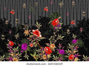 Textile digital ikat ethnic group background design Indiana border classical texture motif flowers retro Daman beautiful and handmade article abstract painting vintage style of damask wallpaper etc.