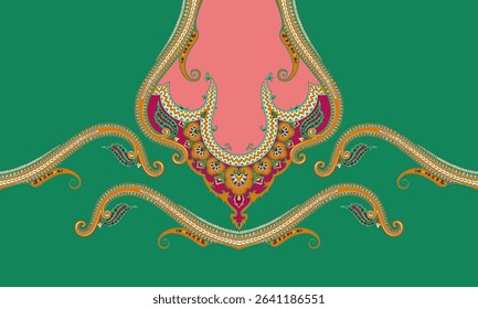 Textile digital ikat ethnic group background design Indiana border classical texture motif flowers retro Daman beautiful and handmade article abstract painting vintage style of damask wallpaper etc.