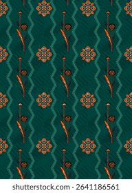 Textile digital ikat ethnic group background design Indiana border classical texture motif flowers retro Daman beautiful and handmade article abstract painting vintage style of damask wallpaper etc.