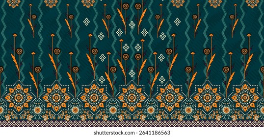 Textile digital ikat ethnic group background design Indiana border classical texture motif flowers retro Daman beautiful and handmade article abstract painting vintage style of damask wallpaper etc.