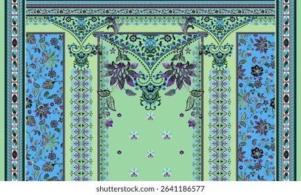Textile digital ikat ethnic group background design Indiana border classical texture motif flowers retro Daman beautiful and handmade article abstract painting vintage style of damask wallpaper etc.