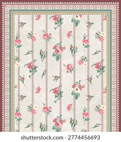 A textile Digital Indian Daman luxury flowers Ikat Ethnic Ornamental pattern Turkish Thai traditional tattoo artist crossstitch seamless watercolor paper Border Multi-Color strips floral dress print in febrics and shirt front back in dupattas classical walls motifs design handmade artwork abstract textured and etc.......