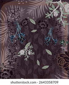 Textile digital Indiana border ikat ethnic Mughal pattern motif flower design traditional tattoo artist classic rock elemental vintage style abstract painting febric geometry Daman beautiful textured 