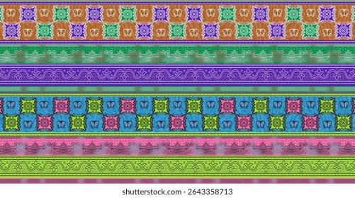 Textile digital Indiana border ikat ethnic Mughal pattern motif flower design traditional tattoo artist classic rock elemental vintage style abstract painting febric geometry Daman beautiful textured 