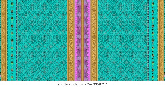 Textile digital Indiana border ikat ethnic Mughal pattern motif flower design traditional tattoo artist classic rock elemental vintage style abstract painting febric geometry Daman beautiful textured 
