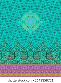 Textile digital Indiana border ikat ethnic Mughal pattern motif flower design traditional tattoo artist classic rock elemental vintage style abstract painting febric geometry Daman beautiful textured 