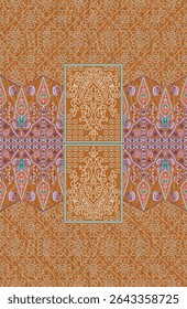 Textile digital Indiana border ikat ethnic Mughal pattern motif flower design traditional tattoo artist classic rock elemental vintage style abstract painting febric geometry Daman beautiful textured 