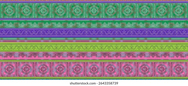 Textile digital Indiana border ikat ethnic Mughal pattern motif flower design traditional tattoo artist classic rock elemental vintage style abstract painting febric geometry Daman beautiful textured 