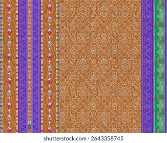 Textile digital Indiana border ikat ethnic Mughal pattern motif flower design traditional tattoo artist classic rock elemental vintage style abstract painting febric geometry Daman beautiful textured 