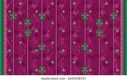 Textile digital Indiana border ikat ethnic Mughal pattern motif flower design traditional tattoo artist classic rock elemental vintage style abstract painting febric geometry Daman beautiful textured 