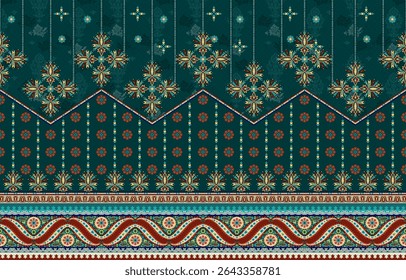Textile digital Indiana border ikat ethnic Mughal pattern motif flower design traditional tattoo artist classic rock elemental vintage style abstract painting febric geometry Daman beautiful textured 