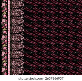 Textile digital Mughal art Flora ornament element Kurtis style ethnic groups motif ikat pattern indian classical texture and front back half tone color flowers retro Daman beautiful design article etc