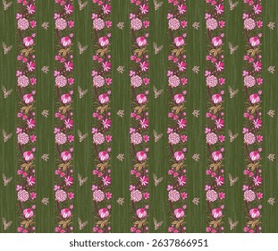 Textile digital Mughal art Flora ornament element Kurtis style ethnic groups motif ikat pattern indian classical texture and front back half tone color flowers retro Daman beautiful design article etc