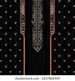 Textile digital Mughal art Flora ornament element Kurtis style ethnic groups motif ikat pattern indian classical texture and front back half tone color flowers retro Daman beautiful design article etc