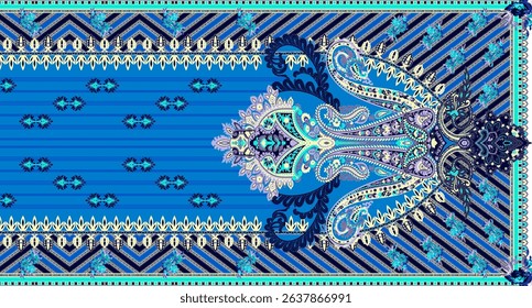 Textile digital Mughal art Flora ornament element Kurtis style ethnic groups motif ikat pattern indian classical texture and front back half tone color flowers retro Daman beautiful design article etc