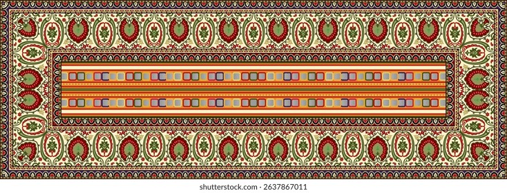 Textile digital Mughal art Flora ornament element Kurtis style ethnic groups motif ikat pattern indian classical texture and front back half tone color flowers retro Daman beautiful design article etc