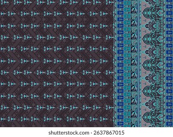 Textile digital Mughal art Flora ornament element Kurtis style ethnic groups motif ikat pattern indian classical texture and front back half tone color flowers retro Daman beautiful design article etc