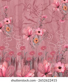 Textile digital arte mogol elemento de ornamento Flora estilo Kurtis tatuagem tradicional texturizado pele parede papelada para mulheres Indiana roupas e coisas como padrão de fronteira flores artesanais retro etc