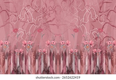 Textile digital arte mogol elemento de ornamento Flora estilo Kurtis tatuagem tradicional texturizado pele parede papelada para mulheres Indiana roupas e coisas como padrão de fronteira flores artesanais retro etc
